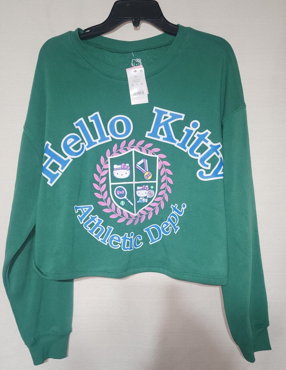 Hello kitty athletic dept. sweatshirt size XL cropped top
